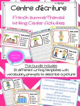 French Summer Activities- été writing centre activities by Parlez-vous ...