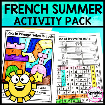 Preview of French Summer Activity Pack | L'été J'ai Fini Printables