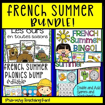 Preview of French Summer Bundle:  Guided Reading, Math and Phonics Games and Worksheets