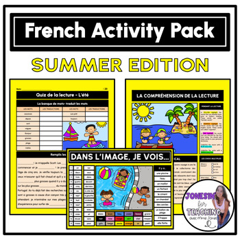 Preview of French Summer Bundle - Listening, Speaking, Reading, Writing Activities