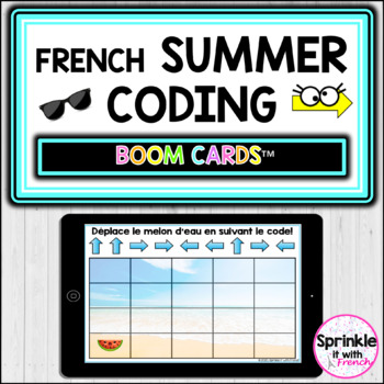 Preview of French Summer Coding Boom Cards™️ | Le codage d'été Boom Cards™️