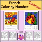 French Summer Color by Number to 20 - l’été Coloriages Magiques
