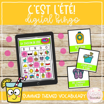 Preview of French Summer Digital BINGO | L'été