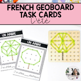 French Summer Geoboard Task Cards | French Math Centres | 