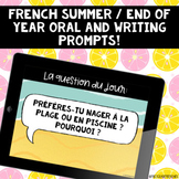French Summer Oral Prompts | La Question Du Jour 