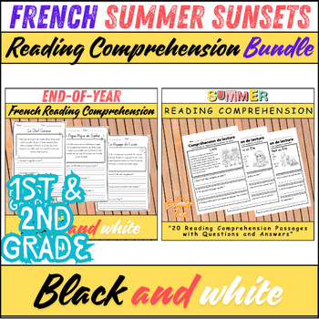 Preview of French Summer Sunsets: Grade 1 & 2 Reading Comprehension Bundle