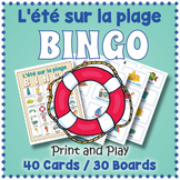 French Summer Vocabulary BINGO & Memory Matching Card Game