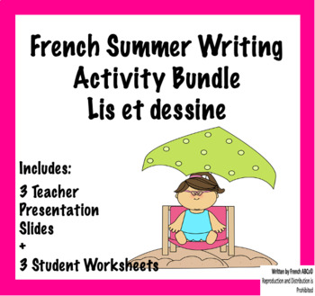 French Summer Writing Activities | Lis et dessine activités d'écriture ...