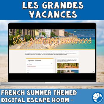 Preview of French Summer vocabulary - French end of year activities - digital escape game