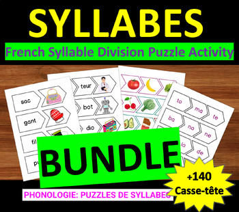Preview of French Syllable Division Puzzle Activity Bundle