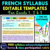 French Syllabus - Editable Templates
