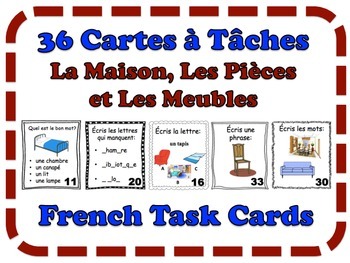 French House, Rooms and Furniture Task Cards, Vocabulary | TPT