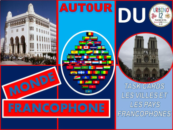 Preview of French Task Cards:  Les Villes et les Pays Francophones