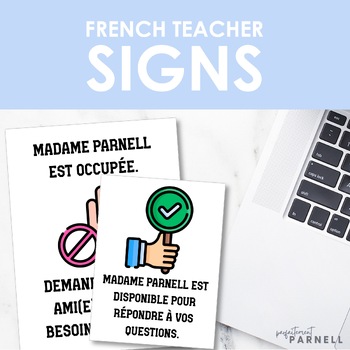 Preview of French Teacher Interruptions Signs | Classroom Management