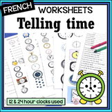 French – Telling Time Activities- includes 24 hour clock