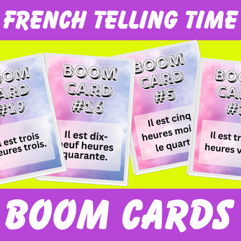 Preview of French Telling Time Boom Cards