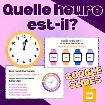 Preview of French Telling Time Google Slides