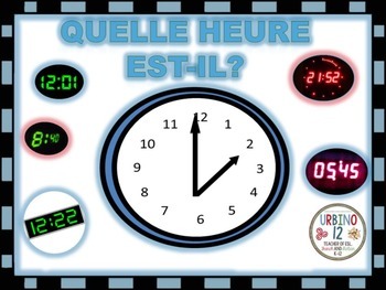 Preview of French Task Cards: Telling Time