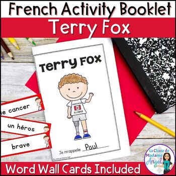 Preview of French Terry Fox Activity Booklet and Vocabulary Cards