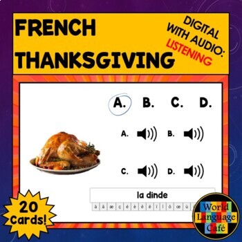 Preview of FRENCH THANKSGIVING BOOM CARDS ⭐ Le Jour de l'Action de grâce French Activities