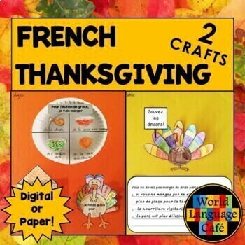 Preview of French Thanksgiving Interactive Notebook Crafts l'Action de grâce Activities