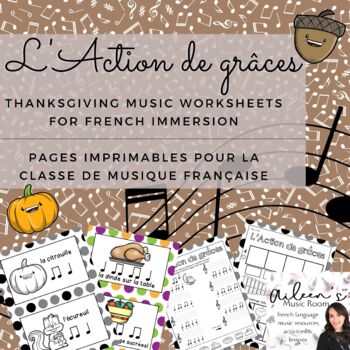 Preview of French Thanksgiving Music Worksheets, Rhythm Cards (C, B&W)