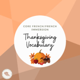 French Thanksgiving Picture Vocabulary Printable (L'action