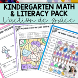 French Thanksgiving Worksheets for Kindergarten and Grade 