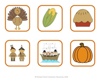 French Thanksgiving Flashcards Bang Vocabulary Game L Action