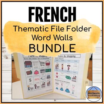 Preview of French Thematic File Folder Word Walls Bundle