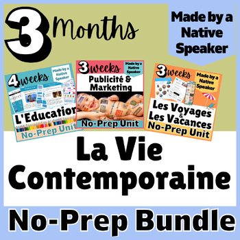 Preview of ADVANCED AP FRENCH Unit on Contemporary Life | Vie Contemporaine | 3 months