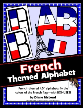 Preview of French Themed 4" Bulletin Board Letters and More—two styles with BONUS clip art