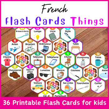 Preview of French Things Vocabulary Flashcards - Tailored for Special Education