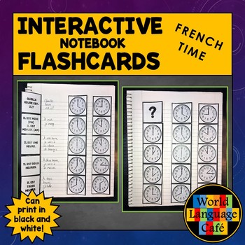 Preview of French Time Flashcards Interactive Notebook French Telling Time L'Heure