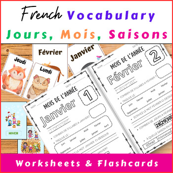 Preview of French Time Journey Bundle: Mois de l'Année Worksheets, Flashcards & More
