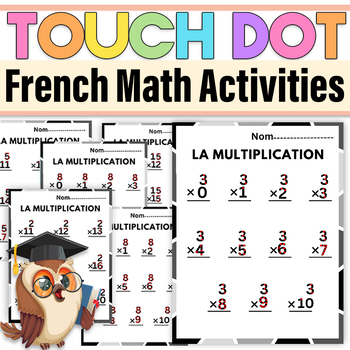 Preview of French Touch Dot Multiplication Worksheets | Multiplication  Le problème du jour