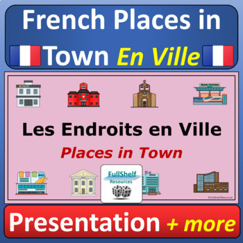 Preview of French Town Buildings En Ville La Communauté Presentation Places in City NO PREP