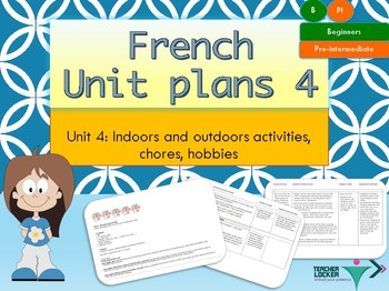 Preview of French Unit plans activities, mes activités Unit 4 for beginners
