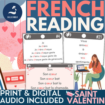 Preview of French Valentine's Day Reading fluency passages for beginners Lecture Fluence