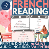 French Valentine's Day Reading fluency passages for beginn