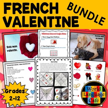 Preview of FRENCH VALENTINES DAY BUNDLE ❤️Jour de St. Valentin❤️ Valentine's Day Activities