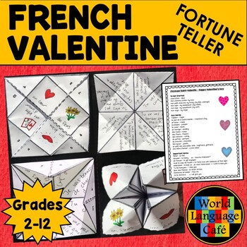 Preview of FRENCH VALENTINES DAY FORTUNE TELLER ❤️Cootie Catcher Activity❤️Craft