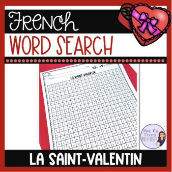 Preview of French Valentine's Day vocabulary word search LA SAINT-VALENTIN