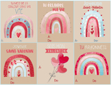 French Valentine's card arc-en-ciel - Cartes Saint Valentin