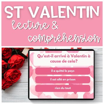 Preview of French Valentines Day Activity BOOM CARDS Lecture Compréhension ST VALENTIN