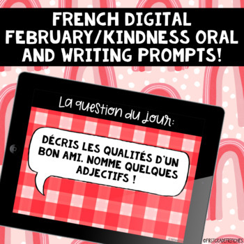 Preview of French Valentines Day Black History Digital Oral Prompts | Question Du Jour 