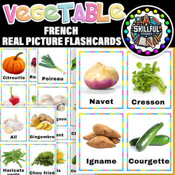 Preview of French Vegetable Flashcards| Les Légumes Cartes Mémoire Françaises