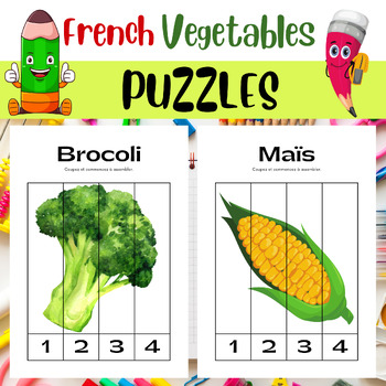 Preview of French Vegetable - Vegetable Matching Beginning Puzzles for Special Education ..