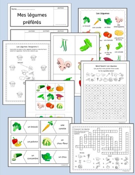 French Vegetables Vocabulary - Les Legumes by Llanguage Llamas | TpT