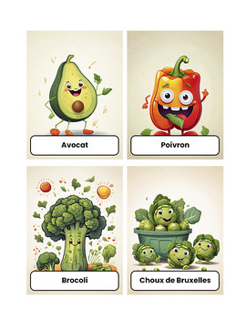 Preview of French Vegetables Printable Flashcards